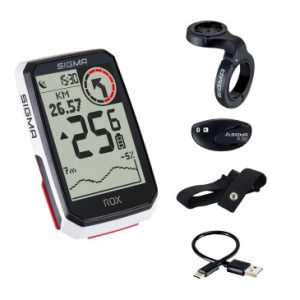 Compteur Sigma Rox4.0 Gps Blanc Altimetre avec Cardio