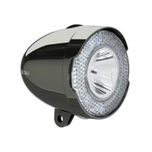 Eclairage Velo à Pile Avant Sur Garde-boue / Patte Axa Classic 706 Led 15 Lux Noir avec Interrupteur Livre avec 3 Piles Aaa