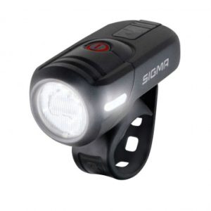 Eclairage Velo USB Avant Sigma Aura 45 Lux (Autonomie 6h Mode Standard et 21h Mode Eco) Noir - Homologue - Adapte L'éclairage en Fonction de La Luminosité