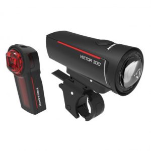 Eclairage Velo USB Kit Trelock Ls300 et Ls740 Vector Visibilité 45m 30 Lux (Autonomie Avant 12h/arrière 10h) Noir - Vu à 2750m / 500m