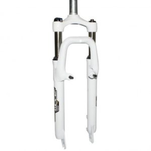 Fourche VTT 26 " Zoom 386mlo à Ressort Blanc Reglable/blocable Deb. 60mm Pivot Lisse 285mm 1''1/8-28