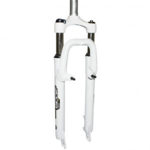 Fourche VTT 27.5 " Zoom 386mlo à Ressort Blanc Reglable/blocable Deb. 60mm Pivot Lisse 285mm 1''1/8-28