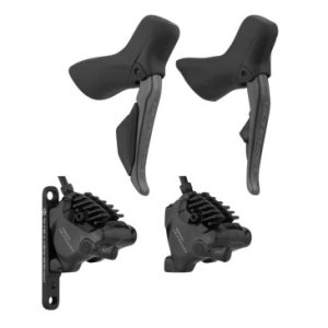 Frein à Disque Route Hydraulique Shimano Ultegra Kit Avant+ Arriere 12v. R78170 Double Noir (Levier/manette avec Etrier Br-r8170+durite Assemble 1700mm/1000mm)