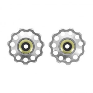 Galet Derailleur Gravity 9/10v. Alu Argent à Roulement 11dts (Jeu de 2)