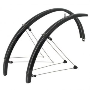 Garde Boue City/vtc Tringles 28'' Stronglight Tour 54mm Noir (Paire) avec Fixation Classic Tringles Inox