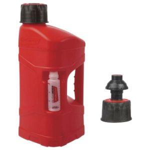 Jerrycan/bidon Polisport Prooctane 10 L Rouge (Avec Bouchon de Remplissage Rapide) et Bidon 125 Ml (Doseur Huile)