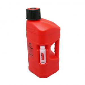 Jerrycan/bidon Polisport Prooctane 10 L Rouge (Avec Tube) et Bidon 125 Ml (Doseur Huile)