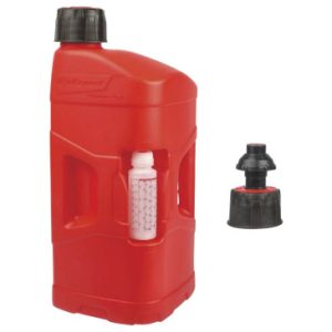 Jerrycan/bidon Polisport Prooctane 20 L Rouge (Avec Bouchon de Remplissage Rapide) et Bidon 250 Ml (Doseur Huile)