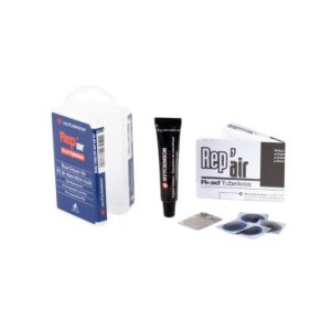 Kit Reparation Pneu Tubeless Route / VTT Hutchinson Par L'exterieur avec Meches - Capsule Alu (5 Meches D 1.5mm + 5 Meches D 3mm + Outil)