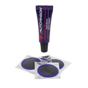 Kit Reparation Pneu Tubeless VTT Hutchinson Par L'interieur avec Rustines - Boite (Colle 3g + 4 Patchs 25mm)