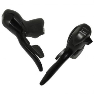 Levier/manette Route Microshift 7v. Triple Alu Noir (Paire) Compatible Shimano (Sachet pour Atelier)