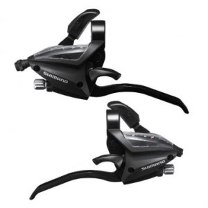 Levier/manette VTT Shimano Stef500 3x8v. Noir pour Frein V-brake 4 Doigts (Paire)