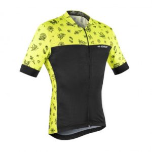 Maillot Gist Homme Manches Courtes Tatoo Zip Total Jaune Fluo/noir L -5345-