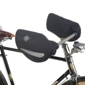 Manchon/protege Main Velo Tucano Bacco Neoprene Etanche Noir avec Doublure Thermique + Reflechissant pour Cintre Porteur et Frein Cantilever