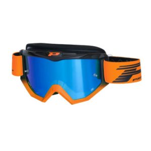 Masque/lunettes Cross Progrip 3201 Fl Atzaki Multilayered Noir/orange Ecran Miroir Jaune Anti-rayures/anti U.v. Compatible avec Port Lunettes de Vue (Homologue Ce-en Ac-12072 Rev.1)