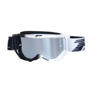 Masque/lunettes Cross Progrip 3300 Fl Vision Multilayered Noir/blanc Ecran Miroir Argent Anti-rayures/anti U.v./anti-buee (Homologue Ce-en-n° Ac-96025 Rev.2)