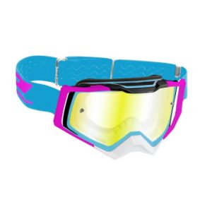 Masque/lunettes Cross Progrip 3309 Fl Rapid Multilayered Bleu Clair/fuchsia/noir Ecran Miroir Jaune Anti-rayures/anti U.v./anti-buee (Homologue Ce-en-n° Ac-96025 Rev.2)