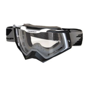 Masque/lunettes Cross Progrip 3309 Tringle Rigide Rapid Gris/noir/blanc Ecran Transparent Anti-rayures/anti U.v./anti-buee (Homologue Ce-en-n° Ac-96025 Rev.2)