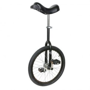 Monocycle 20" Noir Mat Tige de Selle Reglable (Roue Alu)