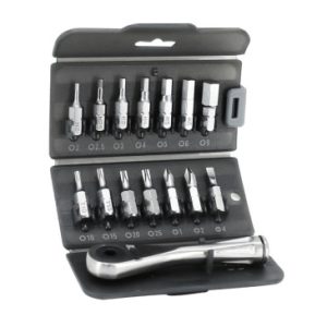 Outil Cle Allen Toolkit Cle Cliquet Acier Inox avec Embouts Chc 2/2.5/3/4/5/6/8 Torx T10/t15/t20/t25 et 4 Tournevis (Jeu de 14 Pieces)