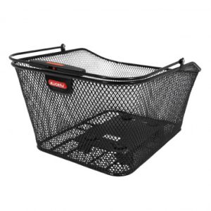 Panier Arriere Acier Nid Abeille City Klickfix Korbklip Noir avec Fixation Clip Adaptable Sur Tout Porte Bagage 20l(41x31x21cm)