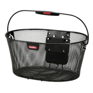 Panier Avant Acier Fil Klickfix Ovalkorb 16l Noir avec Anse Fixation Sur Cintre (40x19x29cm) (Livre Sans Fixation)