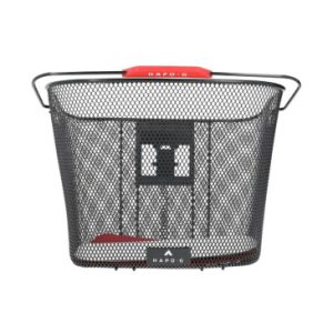 Panier Avant Acier Nid Abeille Hapo.g Noir (33x26x25 Cm) -vendu avec Fixation Dmts VAE Vélo Electrique / E-bike (Largeur Interieure Fixation pour VAE Vélo Electrique / 8cm)