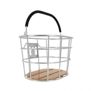 Panier Avant Alu Hapo.g Argent (L 35cm X L 24cm X H 22cm) -vendu avec Fixation Mts VAE Vélo Electrique / E-bike