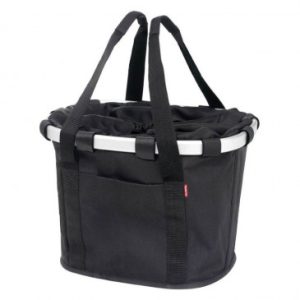 Panier Avant Toile Klickfix Bikebaskets Noir Fixation Sur Cintre 15l (35x28x26cm) (Livre Sans Fixation)