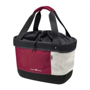 Panier Avant Toile Klickfix Shopper Alingo Rouge/creme/noir Fixation Sur Cintre 17l (38x26x24cm) (Livre Sans Fixation)