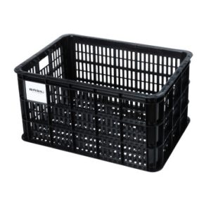 Panier / Caisse Plastique Recycle Basil Noir 40l Avant/arriere (49x36x27cm) (Possibilite de Fixer avec Ref 150413)