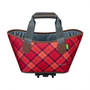 Panier/sac à Main Velo Racktime Agnetha Rouge Fixation Porte Bagage (L 34cm X L 26cm X H 37cm) - Compatible Systeme Racktime Snapit