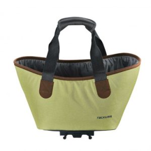 Panier/sac à Main Velo Racktime Agnetha Vert Fixation Porte Bagage (L 34cm X L 26cm X H 37cm) - Compatible Systeme Racktime Snapit