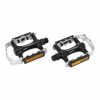 Pedale VTT Alu Gravity Noir Cage Alu Argent 9/16" Roulement Du (Paire)