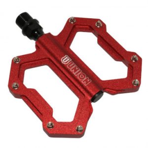 Pedale VTT Plateforme Descente / Bmx Marwi Rouge Alu Filetage 9/16 (Paire)