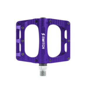 Pedale VTT Plateforme Descente / Bmx Switch Freeride Alu Cnc Violet Filetage 9/16 avec Picots (Paire) 100x90mm