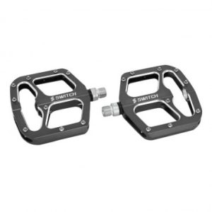 Pedale VTT Plateforme Descente / Bmx Switch Gap Alu Argent Filetage 9/16 avec Picots Argent (Paire)