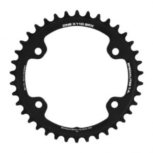 Plateau / Couronne Gravel 4bra D.110 pour Shimano Grx Mono Ta X110 One 38dts Compatible Rx600-rx810 Noir 10/11v.