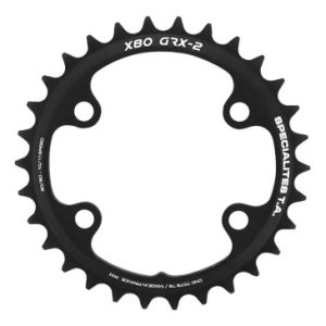 Plateau / Couronne Gravel 4bra D.80 pour Shimano Grx Double Ta X80 30dts Interieur Compatible Rx600-rx810 Noir 10/11v.