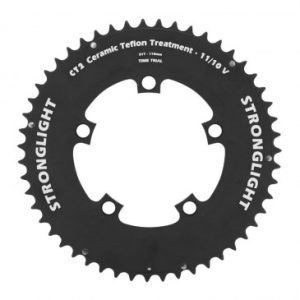 Plateau / Couronne Route 4bra D.110 pour Shimano Dura-ace 9000 Stronglight 51dts Exterieur Compatible Ultegra 6800/105 5800 Time Trial Clm Noir Ct2 11v.