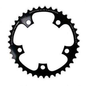 Plateau / Couronne Route 5bra D.110 Ta Zephyr 38dts Interieur Noir Alu 7075 Type Shimano 9/10v.