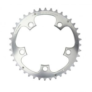 Plateau / Couronne Route 5bra D.110 Ta Zephyr 40dts Exterieur Argent Alu 7075 Type Shimano 9/10v.