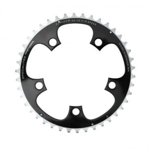 Plateau / Couronne Route 5bra D.110 Ta Zephyr 40dts Exterieur Noir Alu 7075 Type Shimano 9/10v.