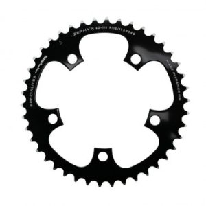 Plateau / Couronne Route 5bra D.110 Ta Zephyr 42dts Interieur Noir Alu 7075 Type Shimano 9/10v.