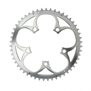 Plateau / Couronne Route 5bra D.110 Ta Zephyr 51dts Exterieur Argent Alu 7075 Type Shimano 9/10v.