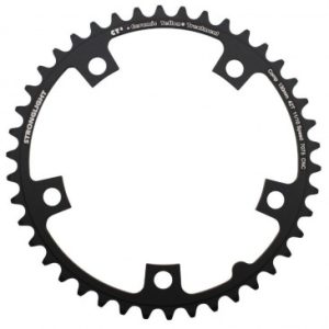 Plateau / Couronne Route 5bra D.130 Stronglight Ct2 42dts Interieur Noir Type Shimano 10/11v.