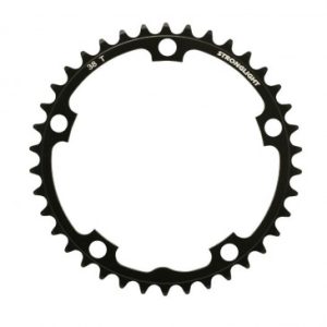 Plateau / Couronne Route 5bra D.130 Stronglight Dural 38dts Interieur Noir Type Shimano 8/9v.