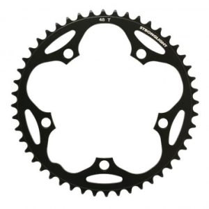 Plateau / Couronne Route 5bra D.130 Stronglight Dural 48dts Noir Type Shimano 8/9v.