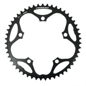 Plateau / Couronne Route 5bra D.130 Stronglight Dural 51dts Noir Type Shimano 8/9v.