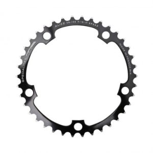 Plateau / Couronne Route 5bra D.130 Ta Alize 38dts Interieur Noir Alu 7075 Type Shimano 8/9/10v.